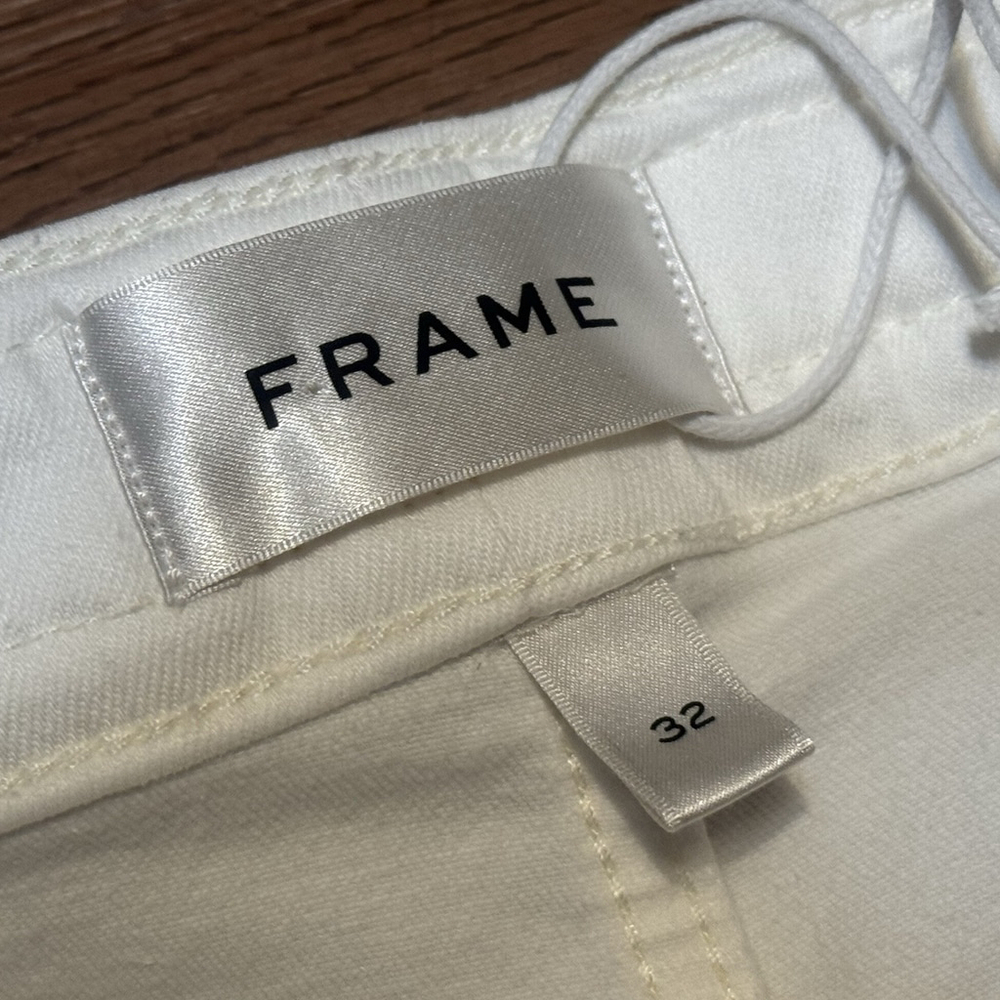 NWT FRAME Braided Wide Leg Jeans Women's Sz:32 White Waist High Rise - Picture 11 of 16